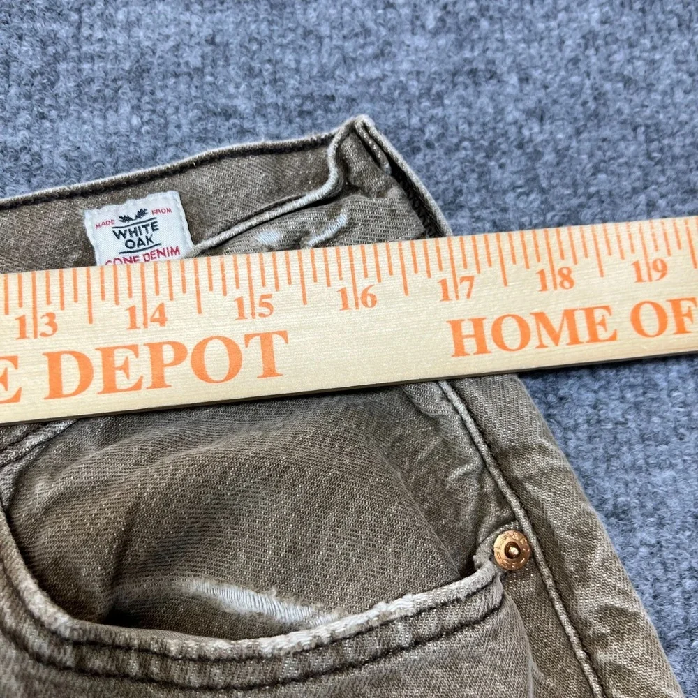 Levi's 501 Original Fit Straight Jeans Mens 34X29 Beige Denim Button Fly - Flaws